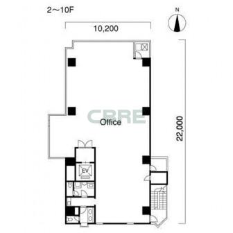 2階〜10階 平面図
