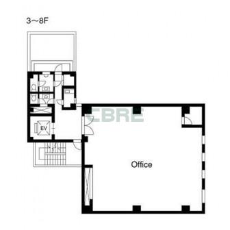 3階〜8階 平面図
