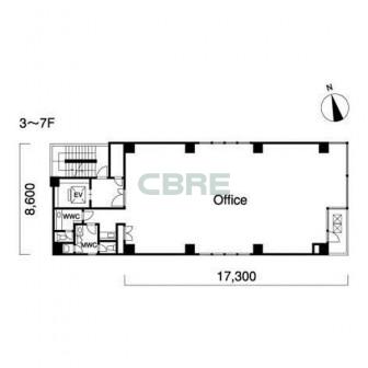 3階〜7階 平面図