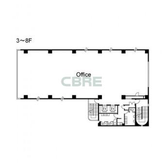 3階〜8階 平面図