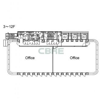 3階〜12階 平面図