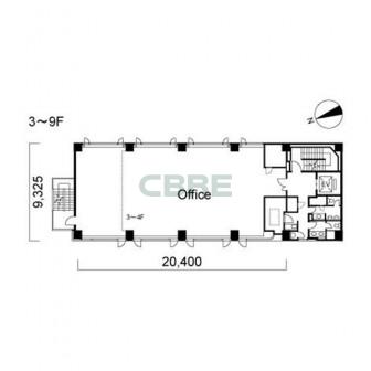 3階〜9階 平面図