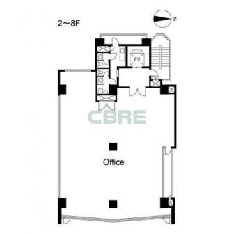 2階〜8階 平面図