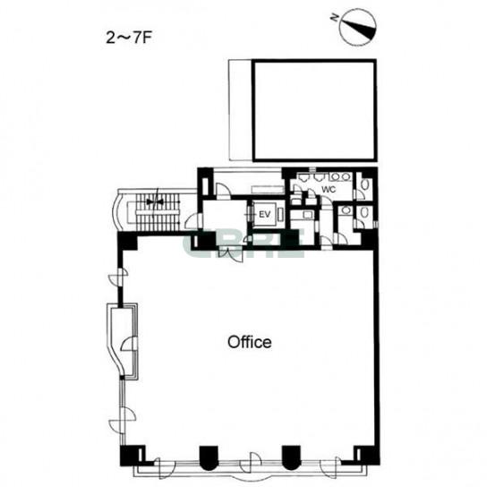 2階〜7階 平面図