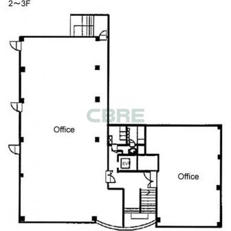 2階〜3階 平面図
