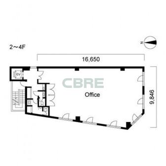 2階〜4階 平面図