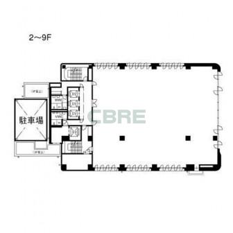 2階〜9階 平面図