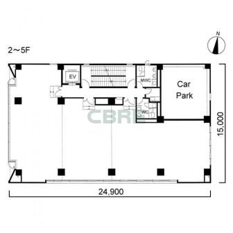 2階〜5階 平面図