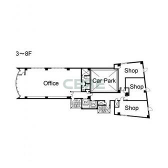 3階〜8階 平面図