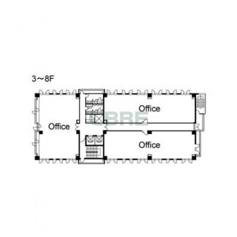 3階〜8階 平面図