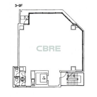 3階〜9階 平面図