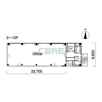 3階〜10階 平面図