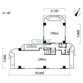 3階〜4階 平面図