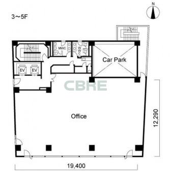 3階〜5階 平面図
