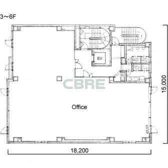 3階〜6階 平面図