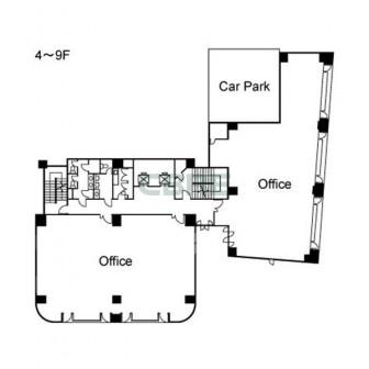 4階〜9階 平面図