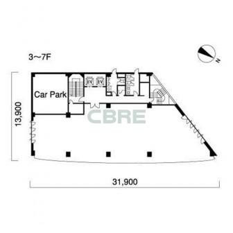 3階〜7階 平面図
