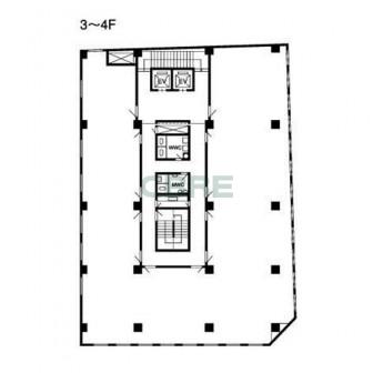 3階〜4階 平面図