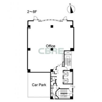 2階〜8階 平面図