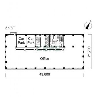 3階〜8階 平面図