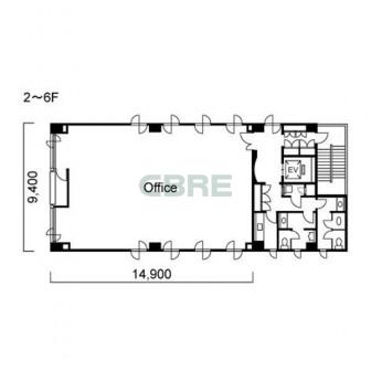 2階〜6階 平面図