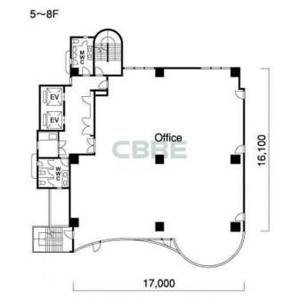 5階〜8階 平面図