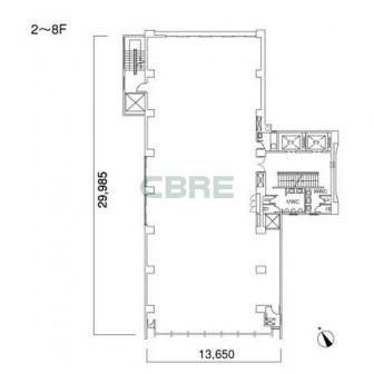 2階〜8階 平面図
