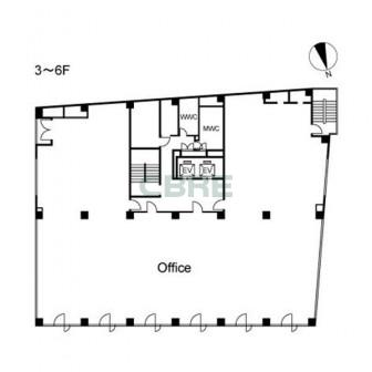 3階〜6階 平面図