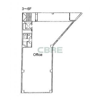 3階〜6階 平面図