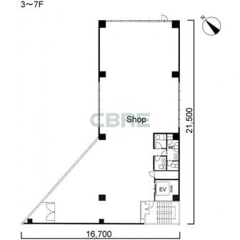 3階〜7階 平面図