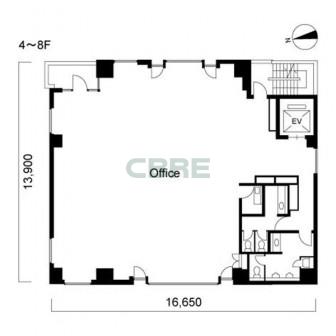 4階〜8階 平面図