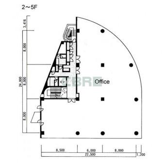 2階〜5階 平面図