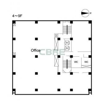 4階〜9階 平面図