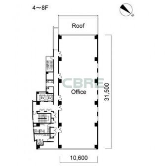 4階〜8階 平面図