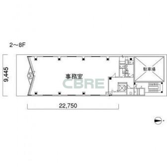 2階〜8階 平面図