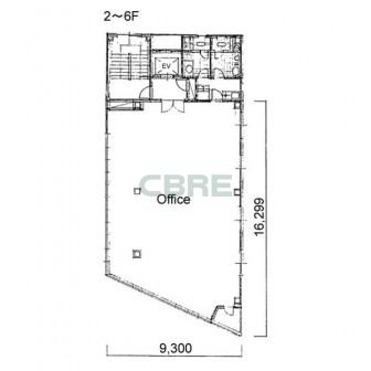 2階〜6階 平面図