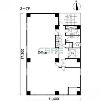 2階〜7階 平面図