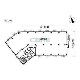 3階〜7階 平面図