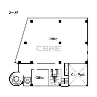 2階〜8階 平面図