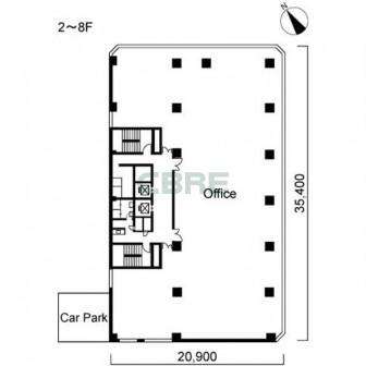 2階〜8階 平面図