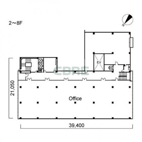 2階〜8階 平面図