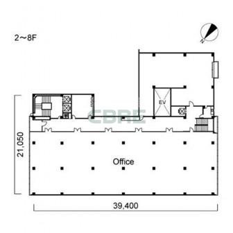 2階〜8階 平面図