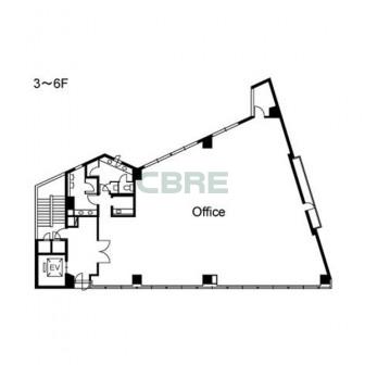 3階〜6階 平面図