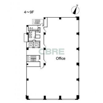 4階〜9階 平面図