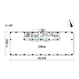 3階〜8階 平面図