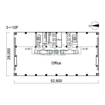 3階〜10階 平面図