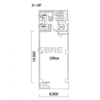3階〜5階 平面図