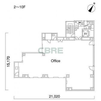2階〜10階 平面図