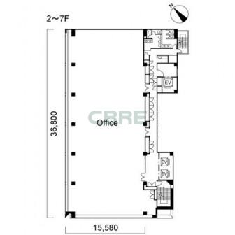 2階〜7階 平面図