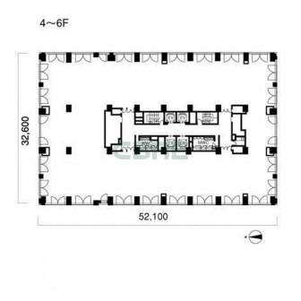4階〜6階 平面図